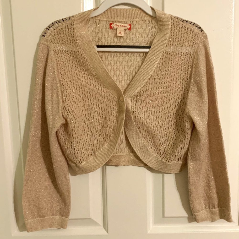 Ruby & Bloom Shimmery Beige Junior Mini Sweater